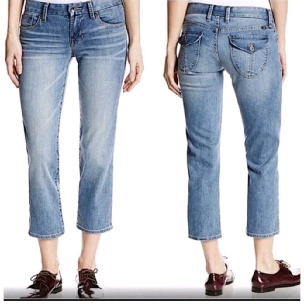 Lucky Brand Mid Rise Cropped Straight Leg Jeans Medium Wash Blue Size 10/30